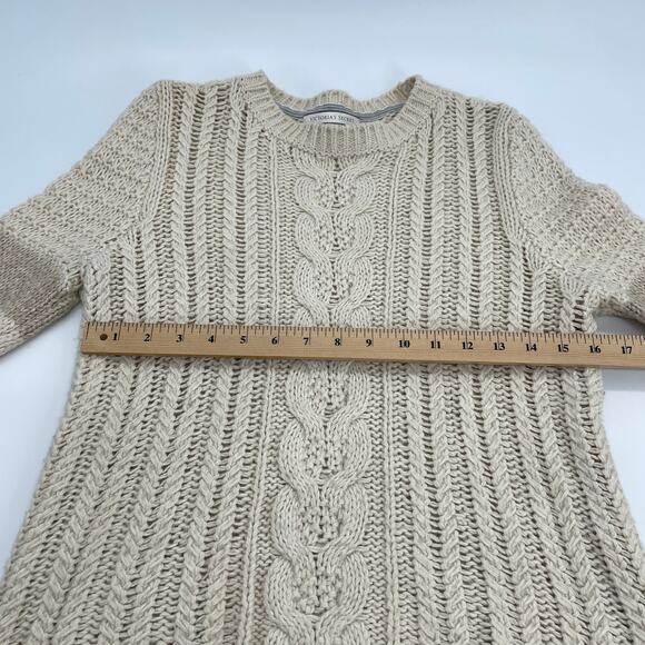 VICTORIA'S SECRET Sweater Cable Knit Wool Alpaca High Low Womens Size XS - Picture 5 of 7